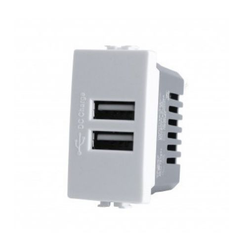 [6970597465008/0793541330858 - Doppia presa USB 2A MTX bianco] 521B