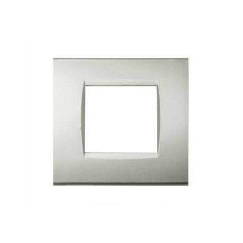 [Placca 2P tecnopolimero INT-LGT argento] 8002-09