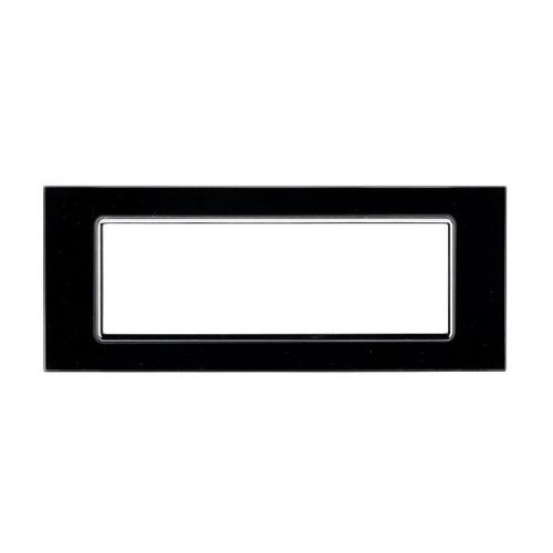 [6970597468719/0793541333446 - Placca 7P vetro INT-LGT nero] 8007BL-2